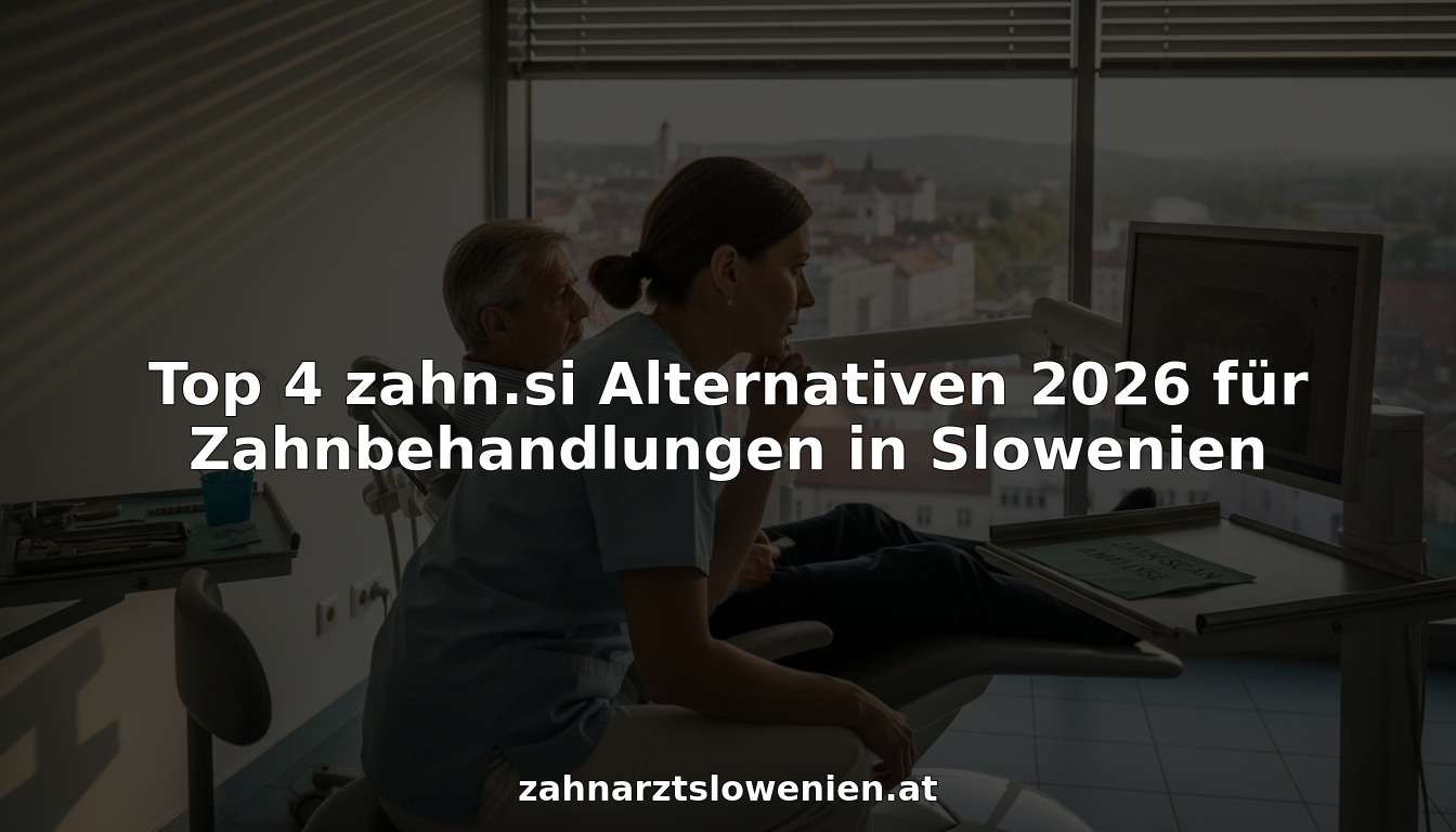 In einer Zahnarztpraxis in Ljubljana besprechen Zahnarzt und Patient gemeinsam die Ergebnisse des digitalen Zahnscans.